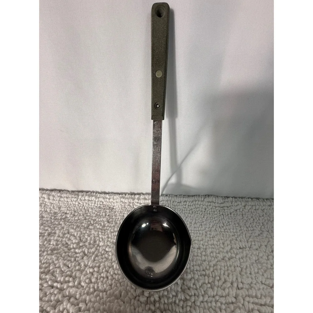 Vintage Ekco Forge Stainless Steel Ladle with Pour Spout USA Made Silver‎ Grey